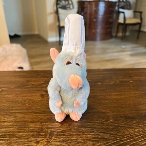 Disney Ratatouille Soft Blue and Pink Chef Rat Plush